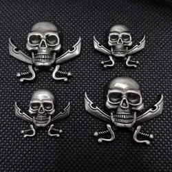 5pcs Antique Silver Skull Pirate Crossed Sword Leathercraft Decorative Metal Stud Rivet Button Conchos