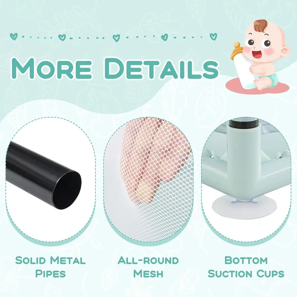 Box per bambini grande quadrato blu con 50 palline oceaniche, 4 anelli di trazione, recinzione di sicurezza antiscivolo, rete traspirante e porta con cerniera