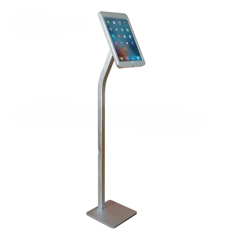 Silver Tablet Security Floor Stand Metal Ipad Display Holder Case Kiosk Anti Theft Housing LockableHot Salescheap And Fine