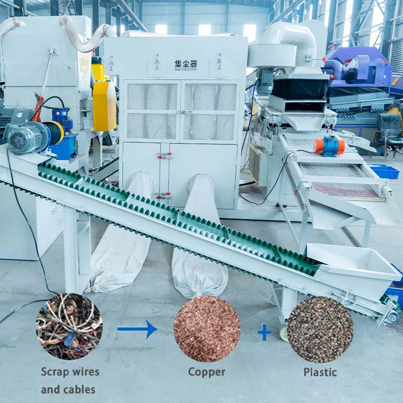 99.99% Copper Granulator Machine for Tech Cable 150mm Scrap Copper Wire Recycling Equipment Single Phase Shaker Table UAE Market