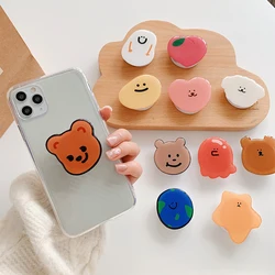 Cute Cartoon Bear Korean Folding Mobile Phone Grip Holder Socket Pocket Support for IPhone Finger Ring Griptok Expanding Stand