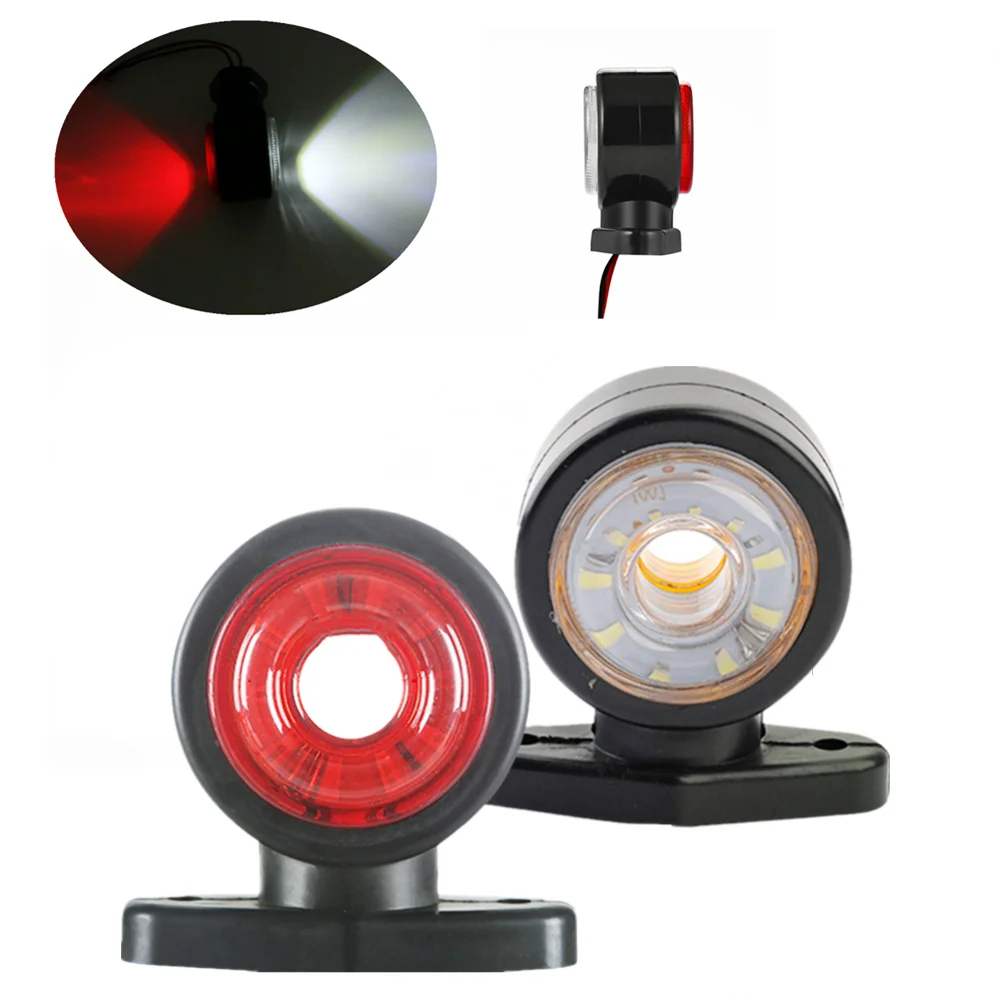 2PCS 12-24V Double Sided Side Light Truck Position Stalk Lights for DAF Scania Lorry Outline Clearance Lamps Side Marker Lights