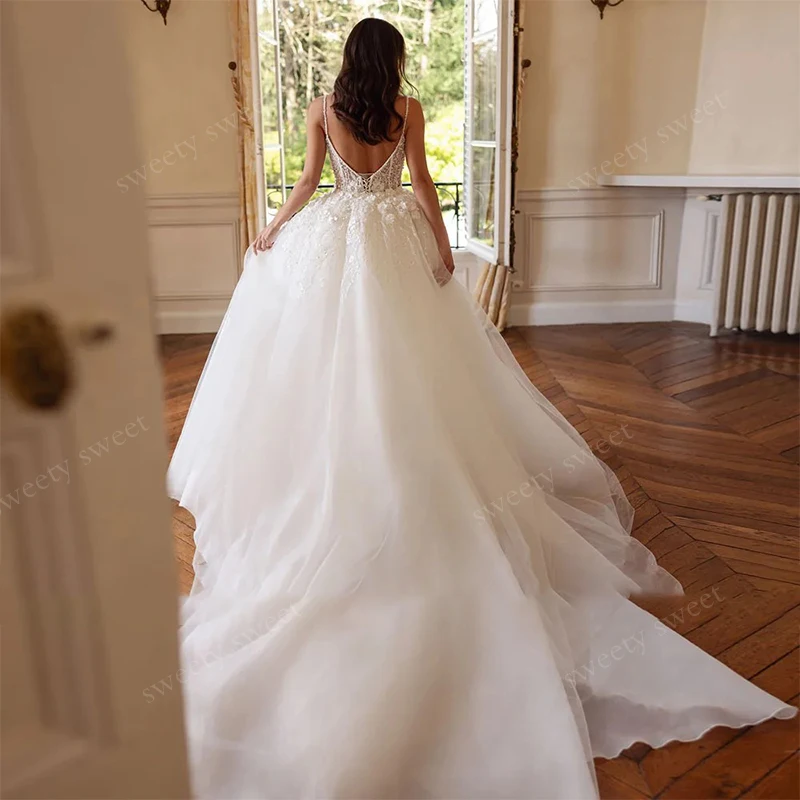 Detachable Train Wedding Dress Romantic Embroidered With Bead Mermaid Ballgown Sleeveless Squarecollar Customized Bride Dress