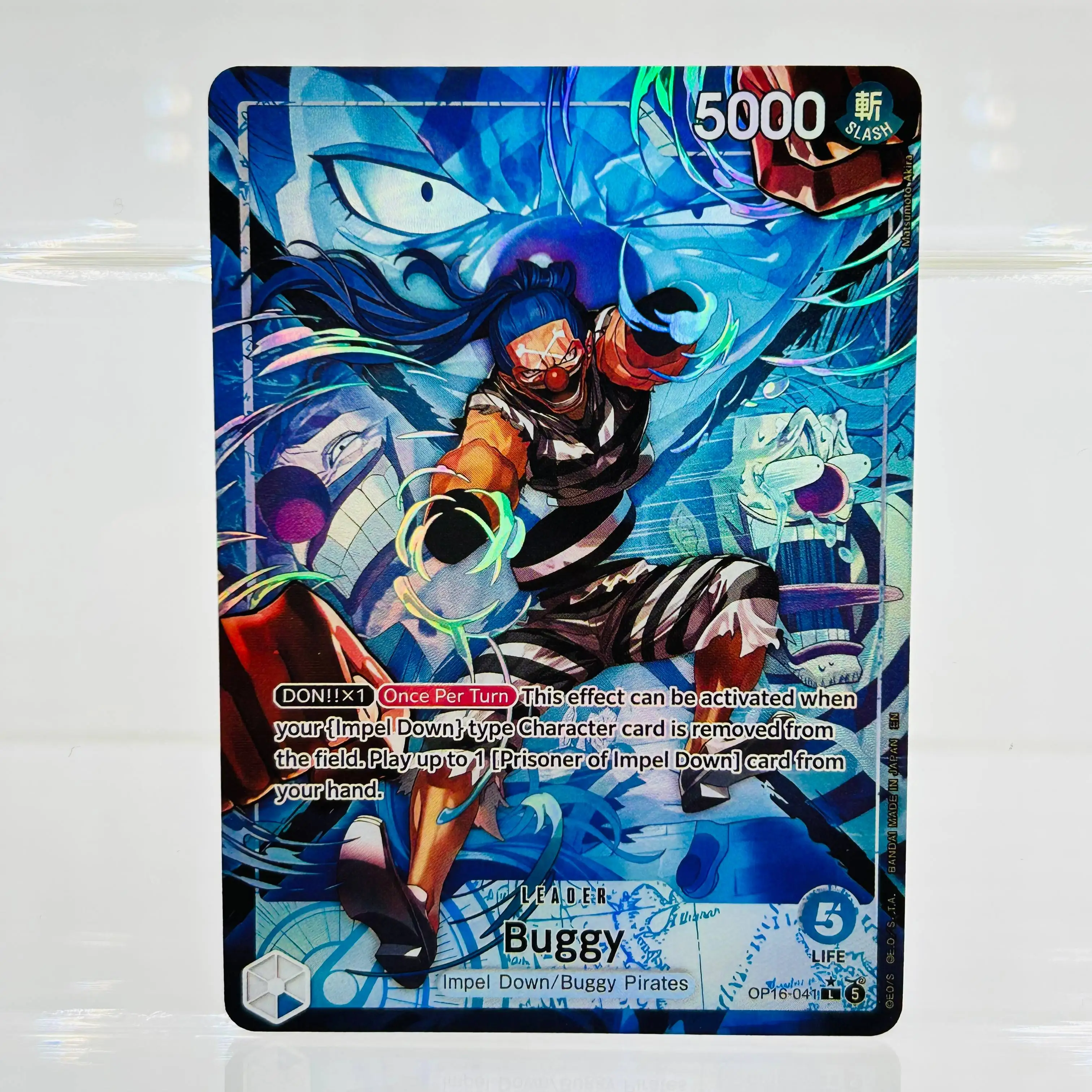 Carte de leader One Piece Buggy 2025 OP16-049, TCG Anime DIY Texture Holo, Collection Ultra Rare État Neuf