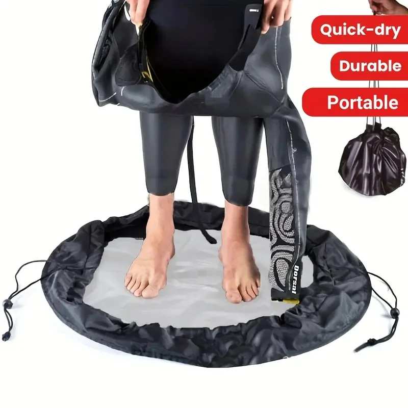 حقيبة تخزين برباط أسود لملابس السباحة على الشاطئ وبدلات الغوص ومعدات ركوب الأمواج - قماش أكسفورد مقاوم للرمال مع أشرطة آمنة #6