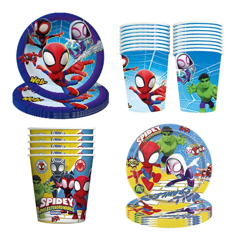 Spidey And His Amazing Friends Birthday Decoration Tablecloth Party Supplies Gift Bags Number Balloon Set Kids Party Favors