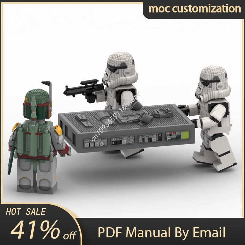 

1756pcs Moc Star Battle HanSolo in Carbonite Mega Figure Model Building Blocks Bricks Diy Creative Assembly Educational Toy Gift