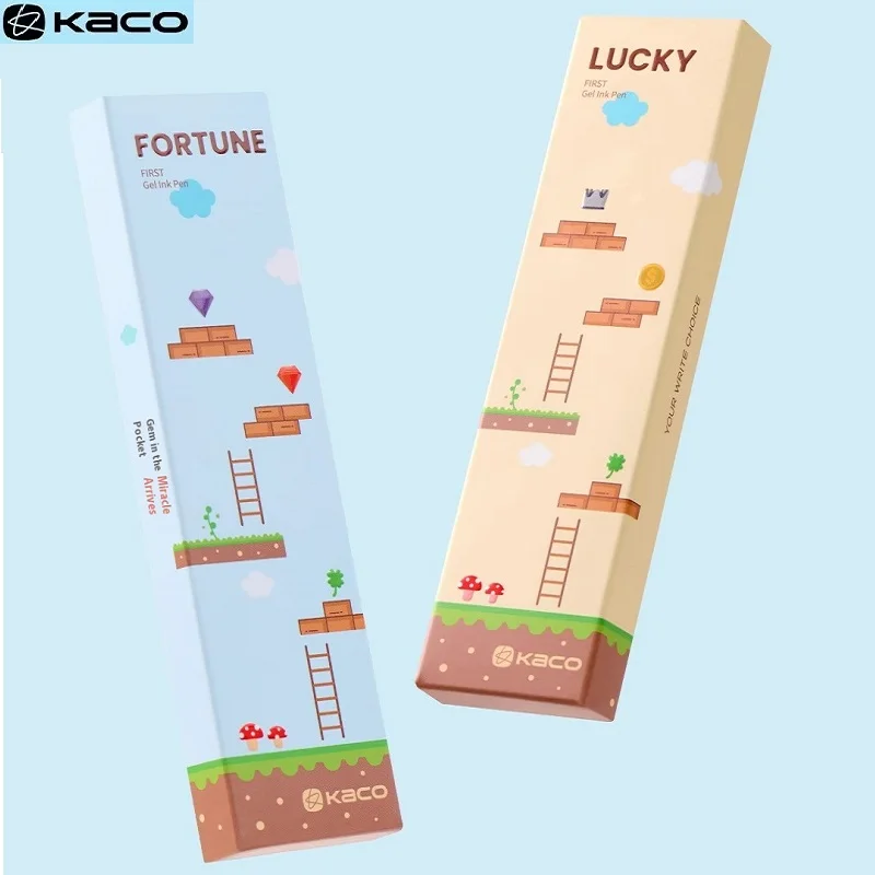 KACO قلم محايد اللون سلسلة الكنز الحب الأول 2 قطعة/المجموعة ، قلم أسود دوار 0.5 مللي متر أشياء جيدة مكتب الطالب الإبداعية توقيع Stylos