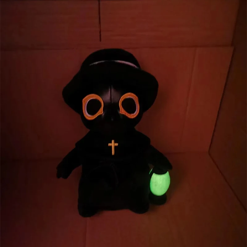 New Plague Bird Mouth Doctor Plush Toy Plague Crow Nurse Halloween Glow-in-the-dark Doll Halloween Toy Gift for Children