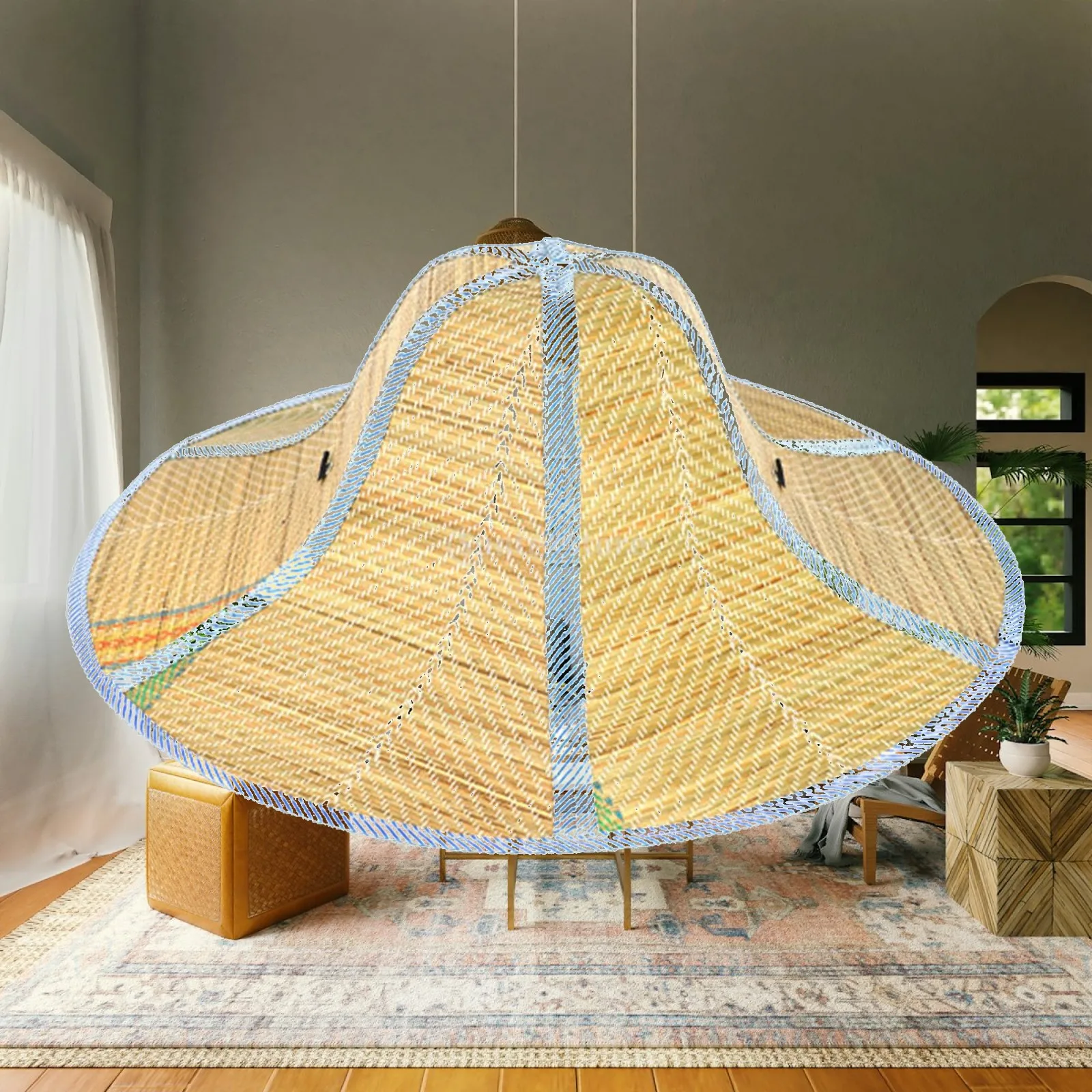 Foldable Straw Hat, Summer Fisherman Cap Portable Lightweight Outdoor Farming Cap, Sun Hats for Travel Fishing Holiday Hiking