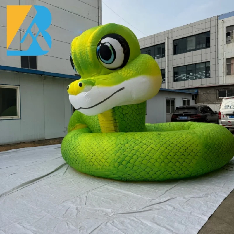 Personalized Cartoon Style Giant Air Blown Green Dragon Design for Graduation Stage Decorations Toys