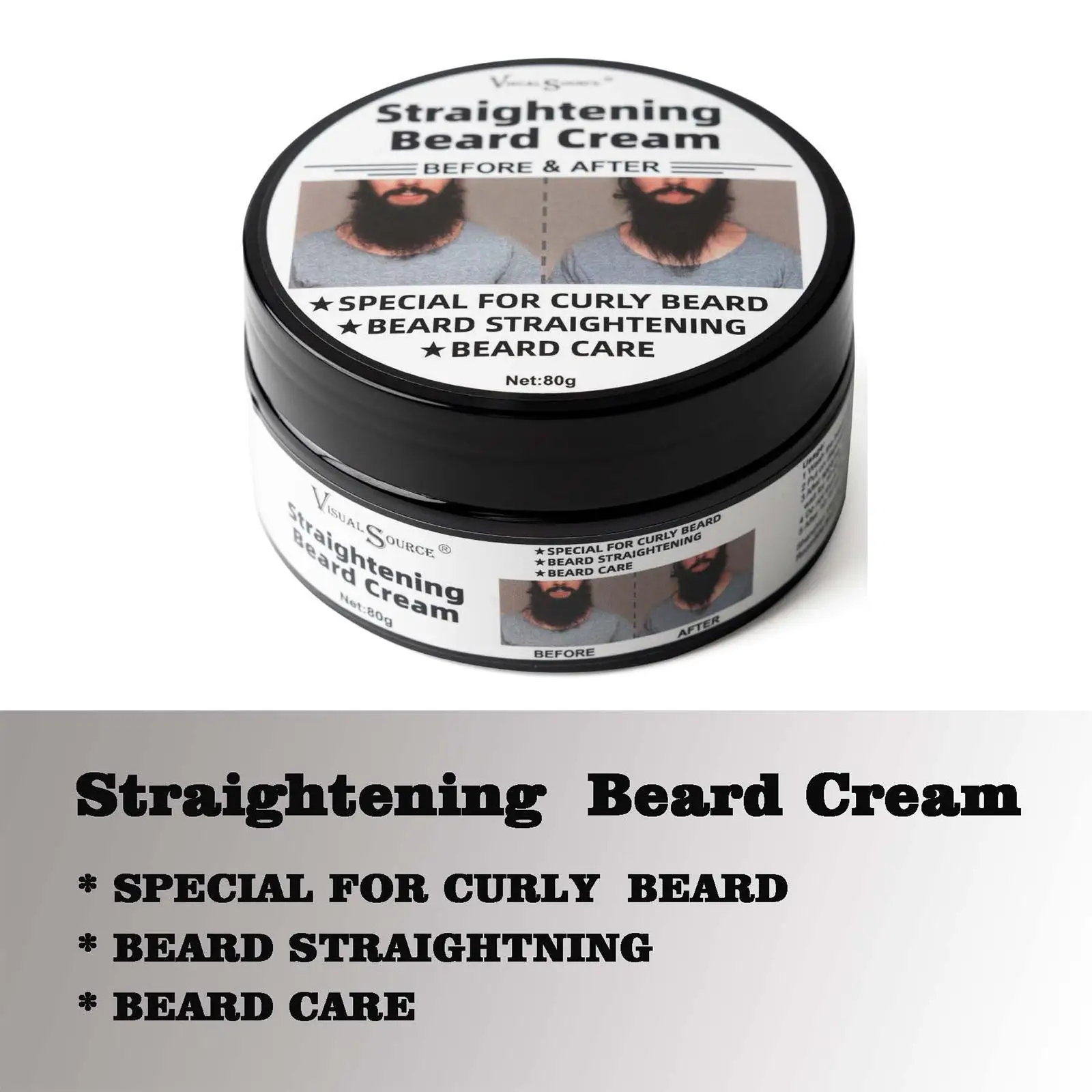 كريم بلسم اللحية يقلل من التجعد والترطيب وتنعيم كريم اللحية للرجال 2.8 أونصة