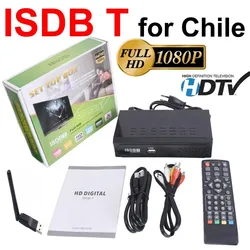 Chile TDT TV Tuner 1080P ISDB-T Set Top Box HD Terrestrial Digital TV Decoder Video Broadcasting TV Receiver with HDMI RCA Cable