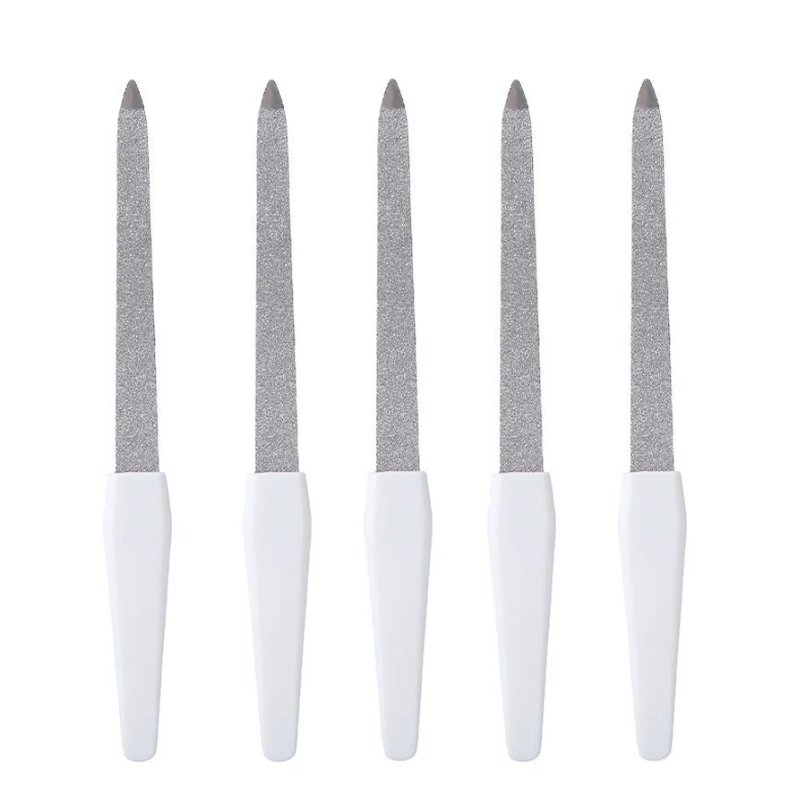 5/10 Stück doppelseitige Metall-Nagelfeilen, Polierer, Maniküre, Pediküre, Schönheitswerkzeuge – Detail 7