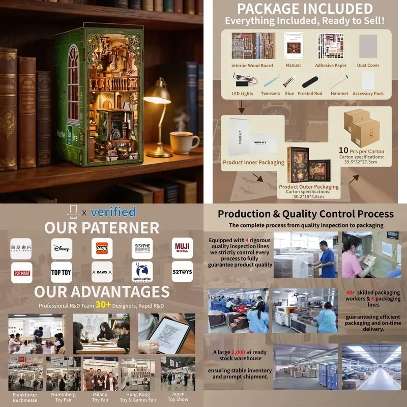 Factory Wholesale 3D Wooden Puzzle Mechanical Model Building Kit Precut Wood Eco Friendly Wood Adults Teens Bookshelf Decor