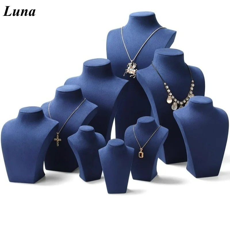 

Подставка для ювелирных изделий, держатель для ожерелья, манекен, бюст для бутика, витрина, синий кулон, демонстрационная стойка