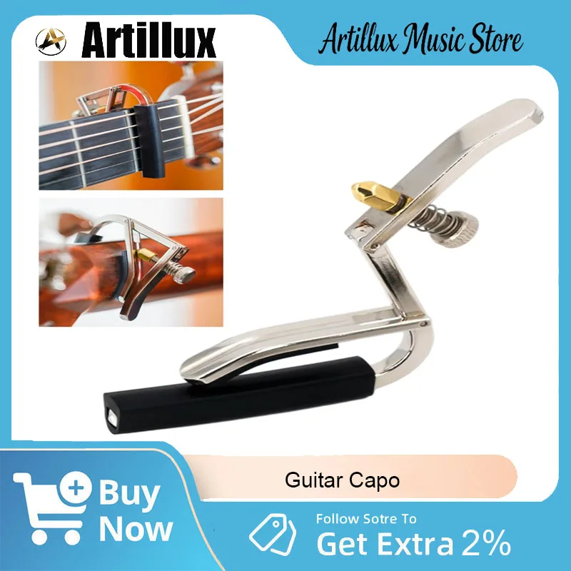 

Artillux Guitar Capo Brand New A007 Adjustable Metal Capos Easy to Install and Use for Acoustic Electric Guitar Bass Accessories