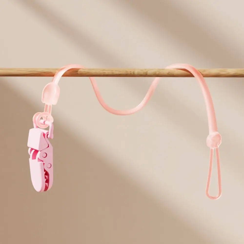 

Anti-drop Chain Pacifier Holder Clips Nipple Accessory Pure Color Baby Pacifier Chain Silicone Cartoon Bear