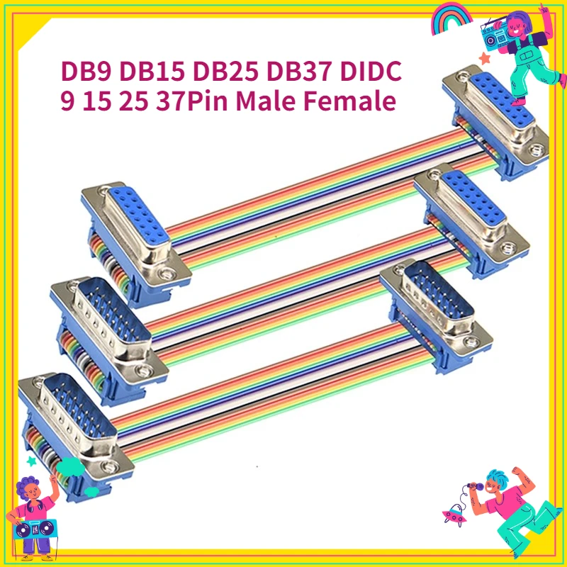 1PCS  D-SUB DB9 DB15 DB25 DB37 DIDC 9 15 25 37Pin Male Female D-SUD Serial Port Connector Adapter RS232 COM Extension Cable