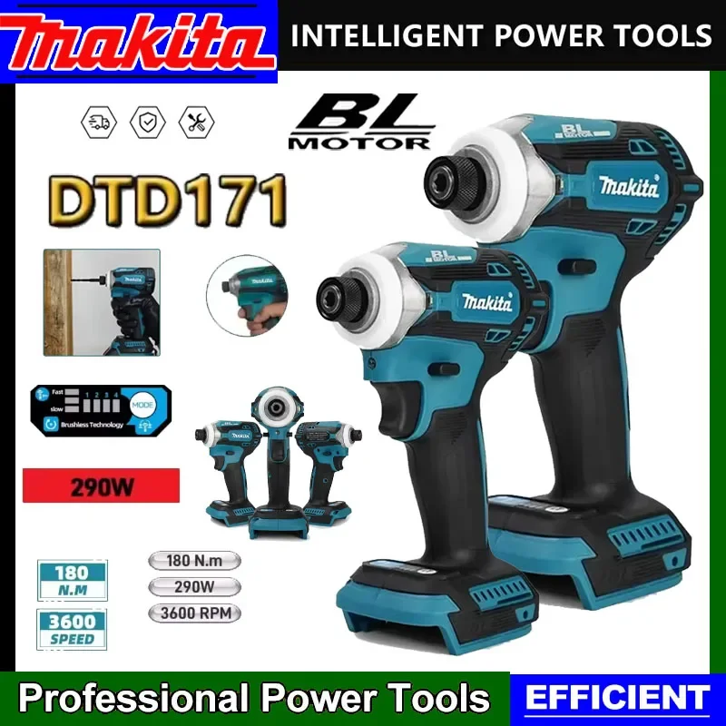 

Makita DTD171 Brushless Impact Driver 18V Cordless Power Tools Rechargeable Screwdriver Drills with BL Motor Bare Tool Unit