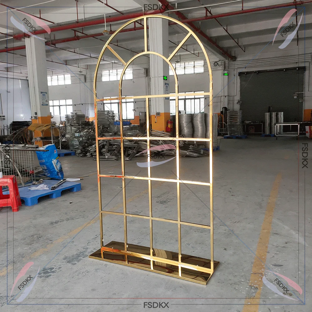 Modern Luxury Metal Gold Stainless steel For Wedding Stage Decoration Backdrop