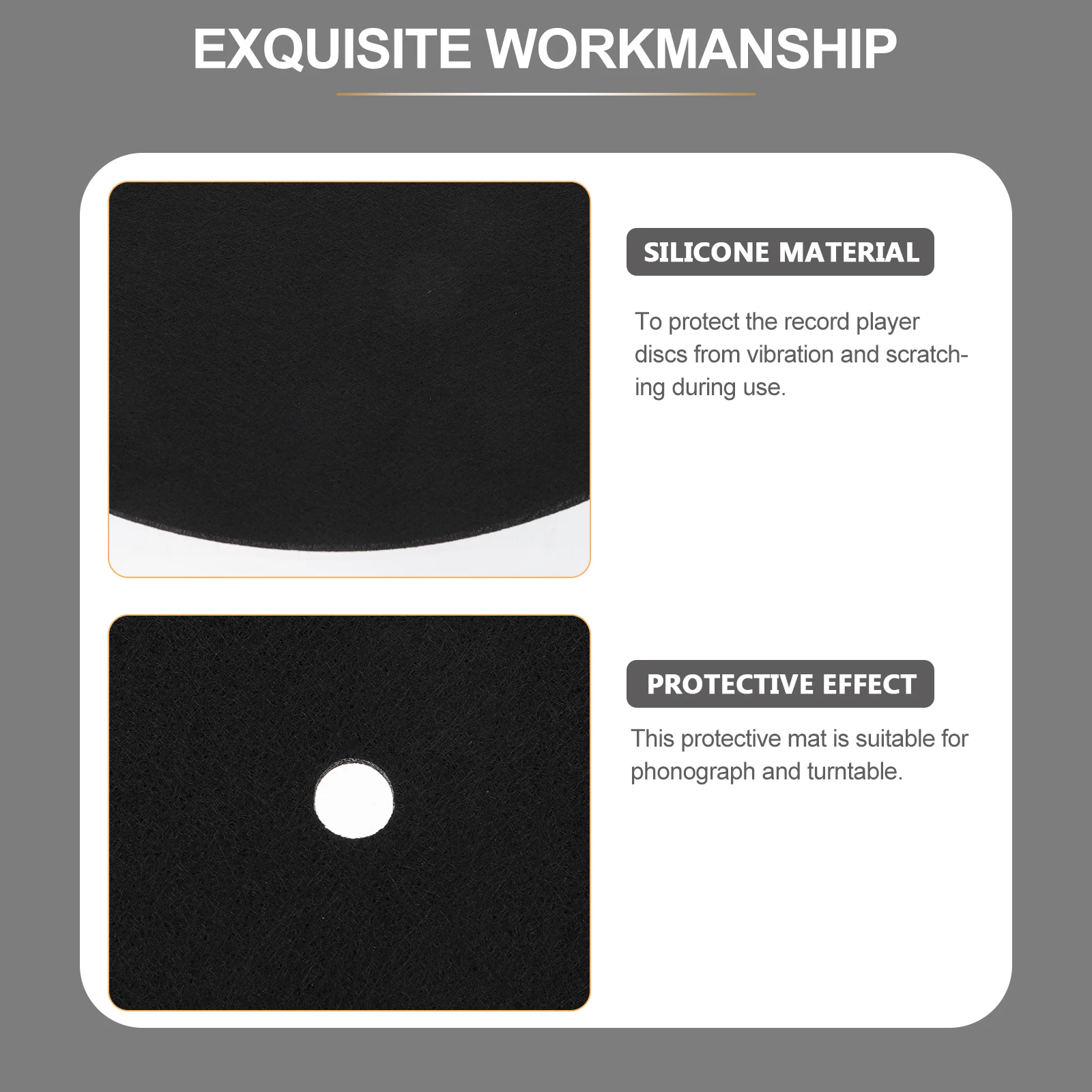 

Disc Record Mat Turntable Pad Felt Accessories Vinyl for Player Black Small Slipmat