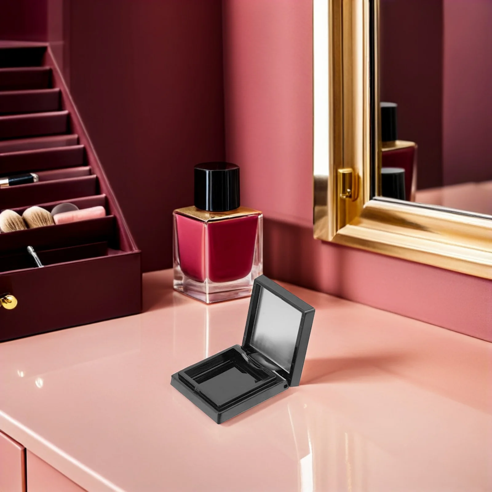 

1Set Eyeshadow Box Empty Makeup Container Compact Convenient Cosmetics Tray Portable Lipstick Blusher Organizer