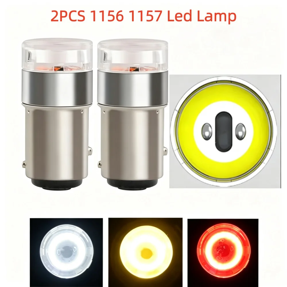 2PCS Newest P21W Led Lamp 1156 Ring COB Car Light BA15s 1157 P21/5W Bay15D Bulb Auto White DRL 12V Drop Shipping Supported