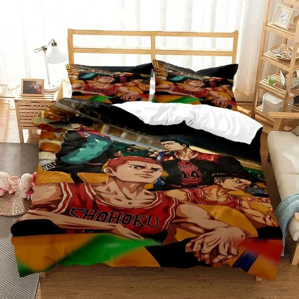 

3D Printing Slam Dunk Anime Bedding Set Duvet Cover Bed Set Quilt Cover Pillowcase Comforter king Queen Size Boys Adult Bedding