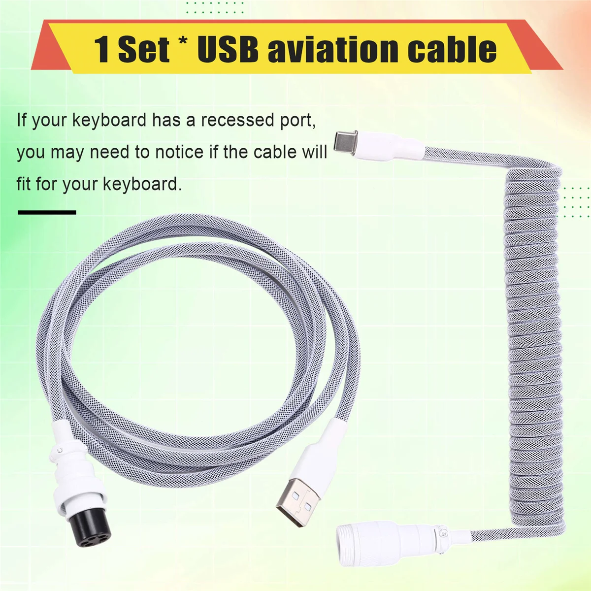 ATP-Cable de teclado mecánico USB C doble con conector GX16, interfaz tipo C ideal para teclados para juegos
