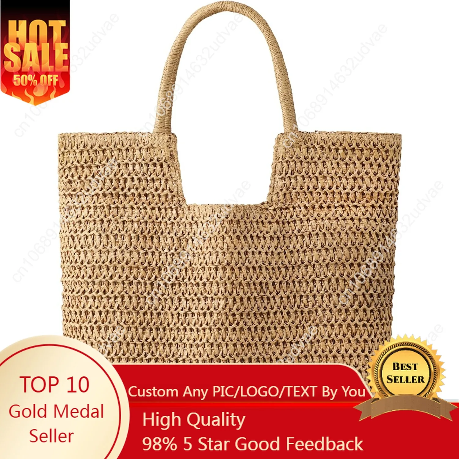 

Straw Beach Bags for Women - Summer Woven Tote Bag Shoulder Handbags, Large Beach Bag for Women for Holiday