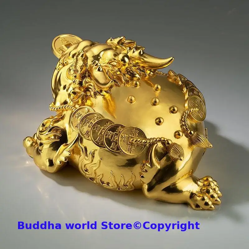 2025 TOP grade 24K gold gilded foil Prosperous Zhaocai Golden Toad JIN CHAN HOME company BOSS copper decoration bring fortune