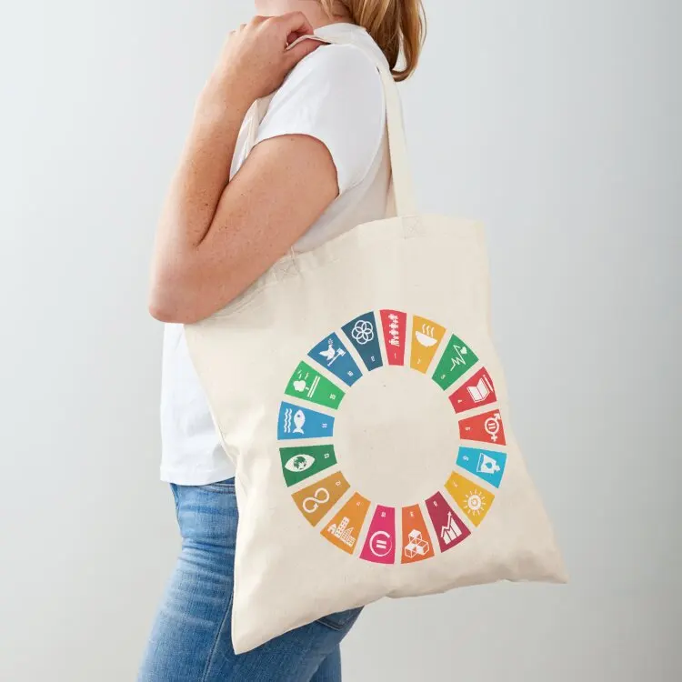 

UN SDGs UN Global Goals Logo United Nations Sustainable Development Goals 2030 Sticker Copy Tote Bag large tote bag