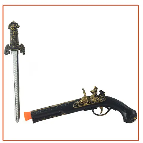 Pirate Guns Toy Sword Sets Pirate Theme Captain Cosplay Costume Props Children's Halloween Props Pirate Role-playing Toys