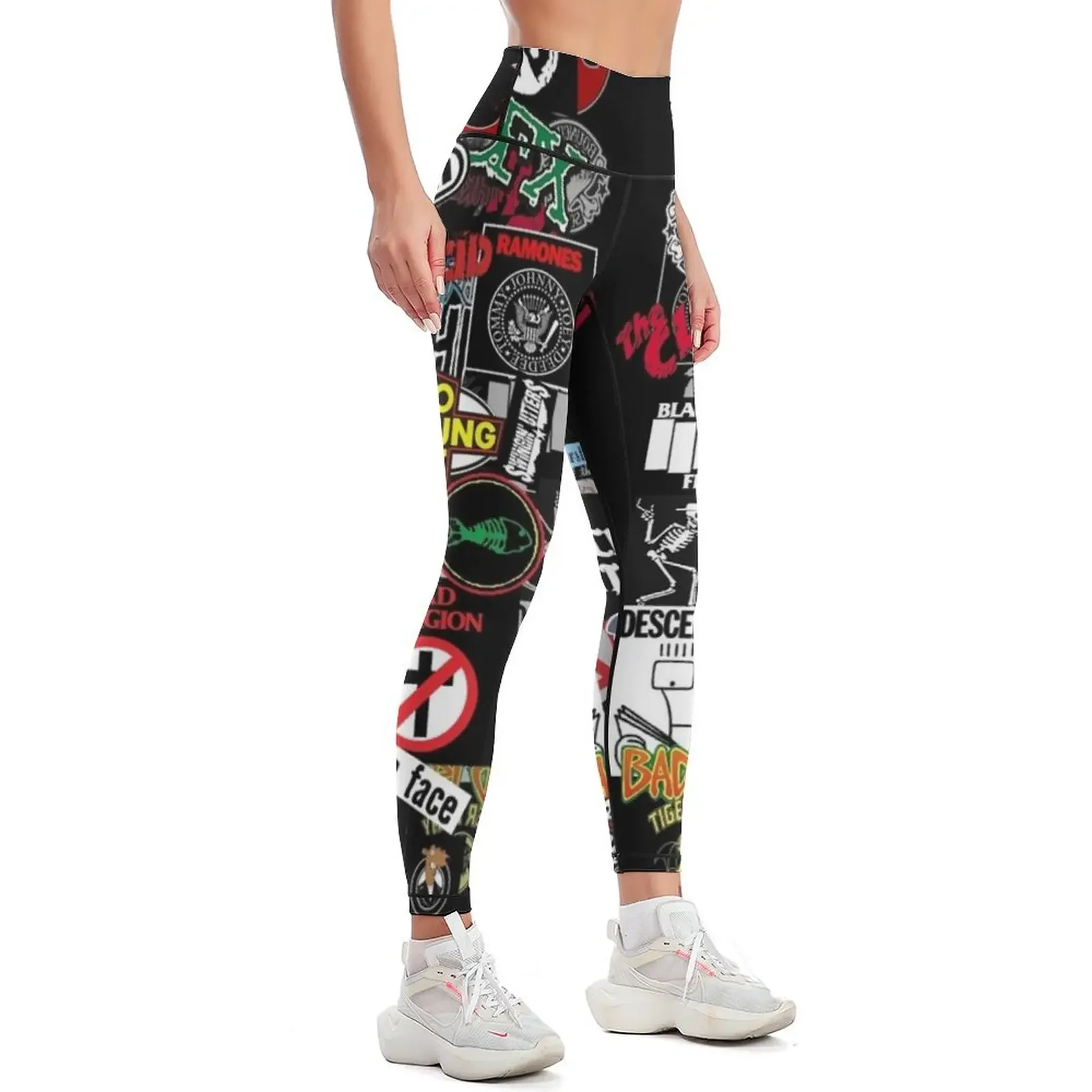 punk rock sticker wall Leggings Sports pants for sporty woman gym Fitness woman Sportswear woman gym Womens Leggings