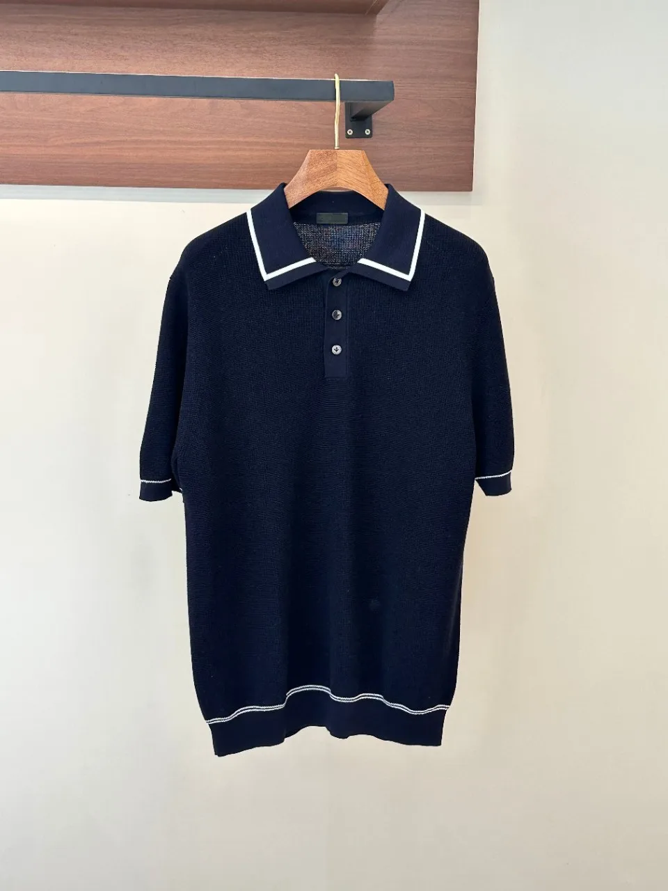 Old Money Style Mens Mercerized Long-staple Cotton Solid Color Lapel Button Casual Short Sleeve Polo Shirt