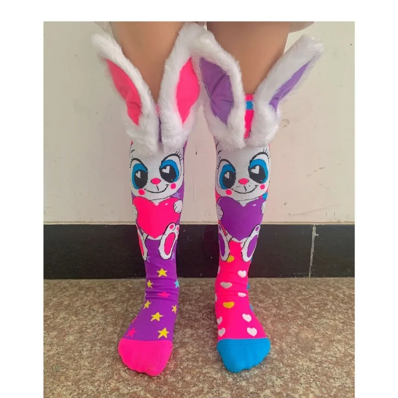 Girls 3D Three-Dimensional Tube Socks, Medium Long Socks, Australian Internet Celebrity, Cool and Cute