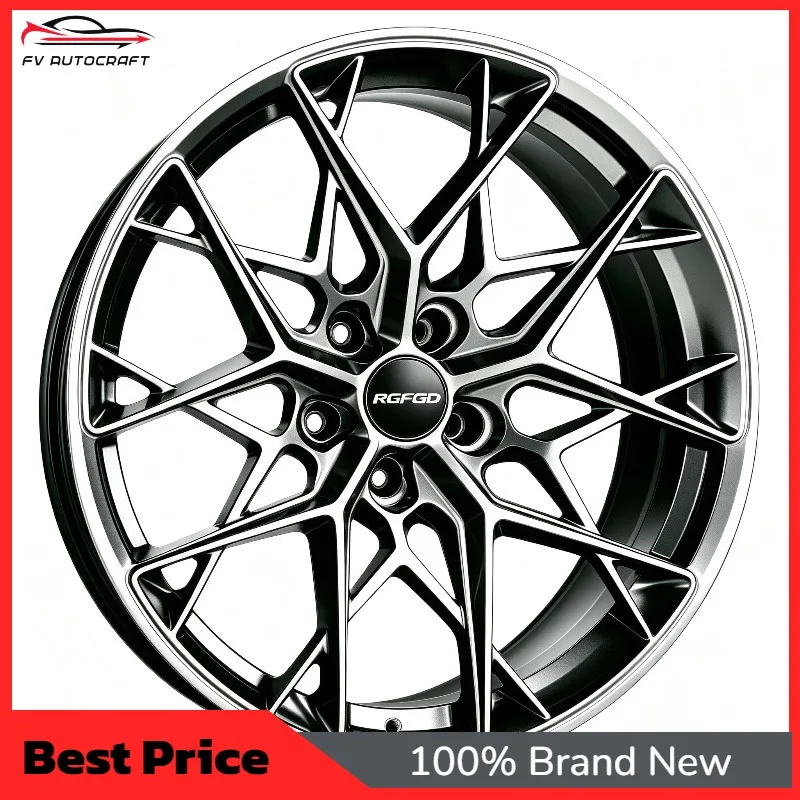 【2026】Monoblock Forged Alloy Wheels 15 26 Inch Black Machine Face Multi Spoke Concave Custom PCD ET Rims For Passenger Car
