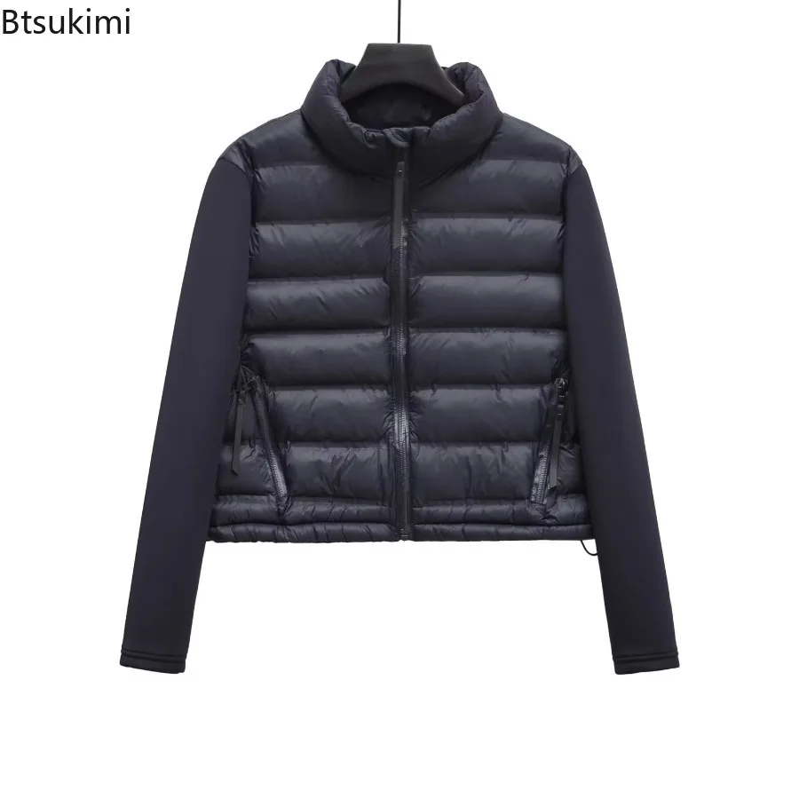 Cappotto da giacca patchwork in tinta unita moda donna autunno inverno Cappotto da donna in cotone caldo con risvolto in piedi vintage Giacca per il tempo libero