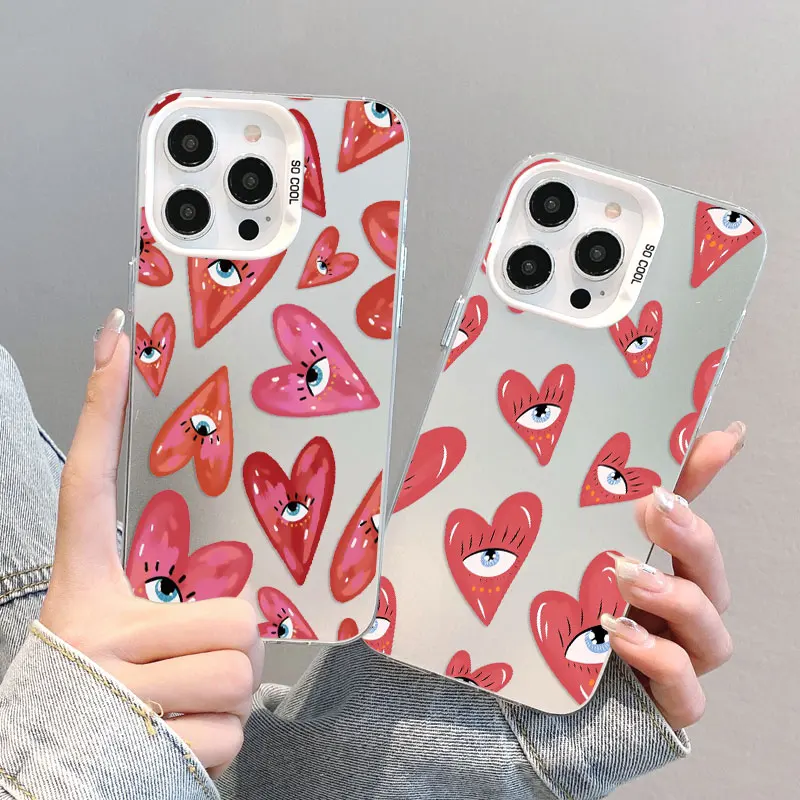 

Eyes of Love Fashion Laser Phone Case for IPhone 15 14 Plus Pro Max 17 16 Pro Max 13 Mini 12 11 Pro Max Shockproof Back Covers