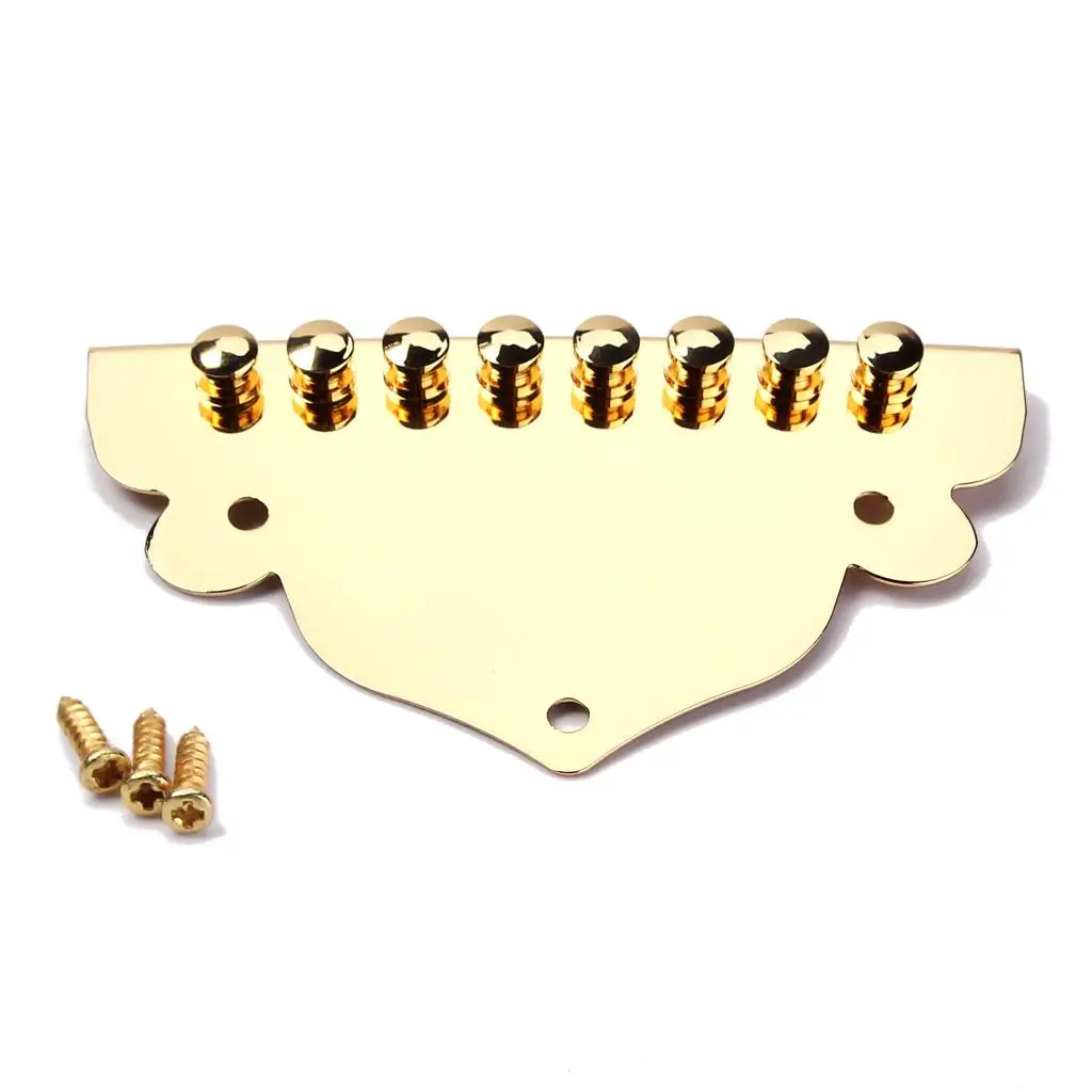 Pratical Parts Gold Tailpiece Tail Piece for 8 String Mandolin With Screws