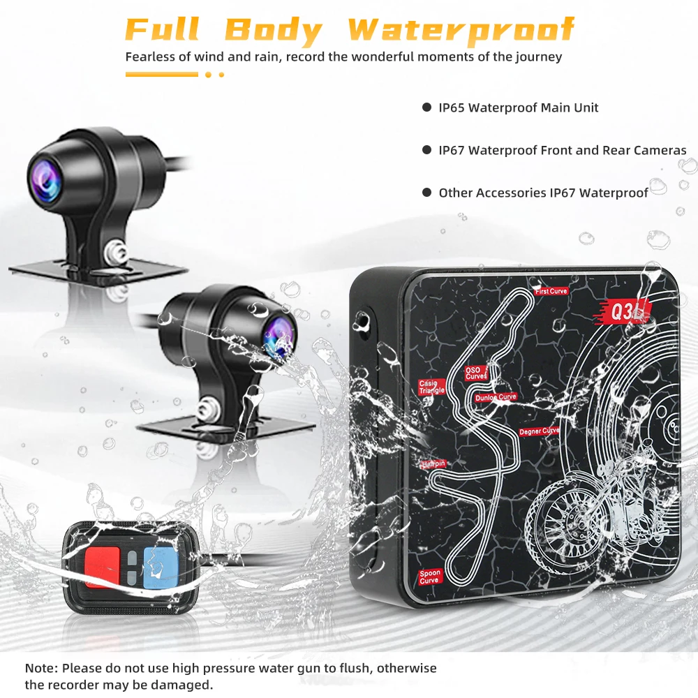 SYS VSYS 5G واي فاي كاميرا دراجة نارية Q3PL مراقبة وقوف السيارات مقاوم للماء الإسكان المعدني دراجة نارية داش الكاميرا #2