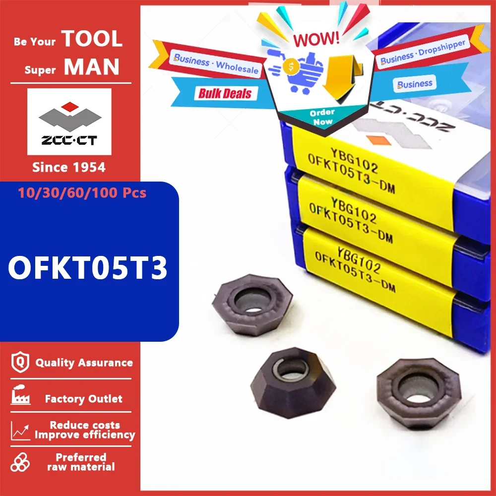 

ZCC CT Business OFKT05T3-DM OFKT05T3-DF OFKT05T3-LH Твердосплавная вставка OFKT 05T3 Фрезерные инструменты с ЧПУ Фреза Фрезерный инструмент с ЧПУ