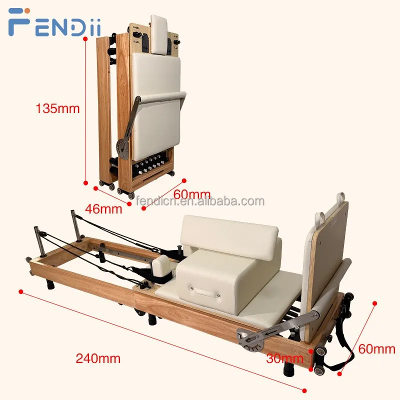 Adjustable Springs and Stable Structure Folding Pilates Reformer Core Bed for Pilates Workout for Studio Use