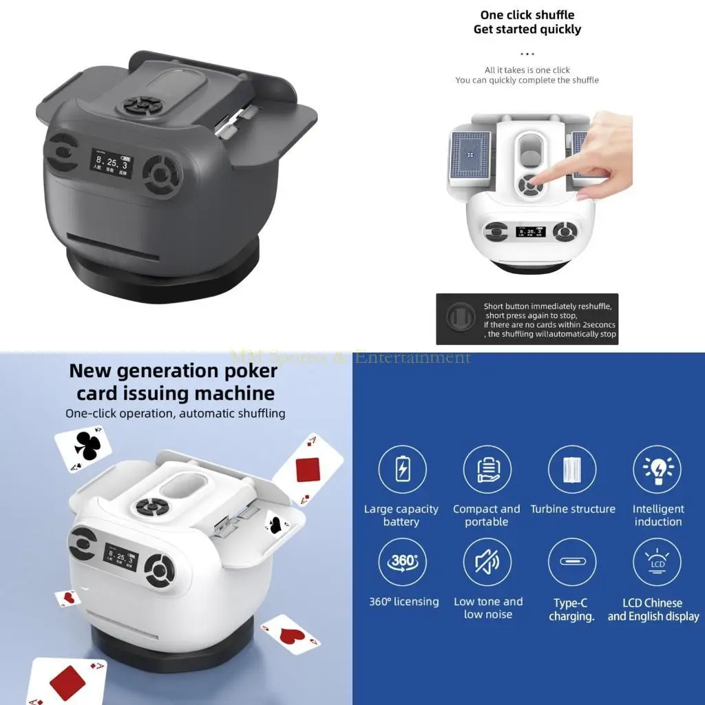 

31BE Dealing Tool Rechargeable Card Dealer for 1-2 Decks Playing Cards Easy to Use