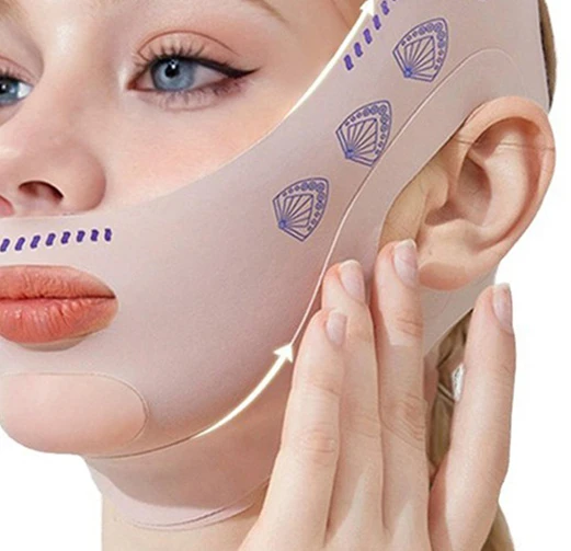 【WAD】フェイススリミングバンデージ フェイスリフティングベルト Vラインフェイススリミングストラップ 二重あご引き締め スリムストラップ フェイシャルマスクツール