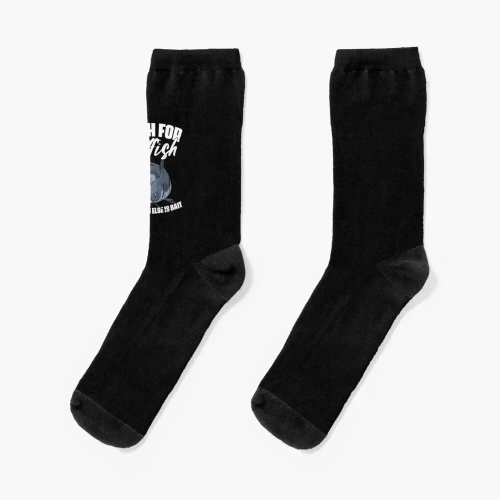 

I Fish For Catfish Everything Else Is Bait Funny Catfisher Socks hockey man moving stockings custom sports Socks Men Women's