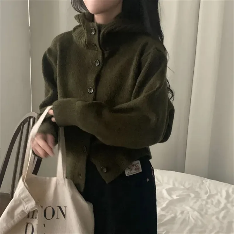 Cardigan tricoté Long et ample pour femmes, Chic, décontracté, boutonné, pull à capuche, polyvalent, confortable, paresseux