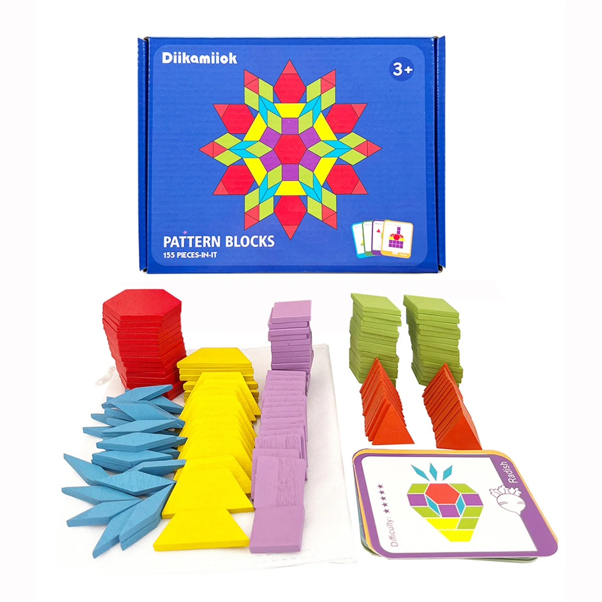 155-delig Tangram-puzzel met geometrische vorm Houten speelgoed 3D-puzzels Educatief speelgoed voor kinderen voor kinderen Cadeau