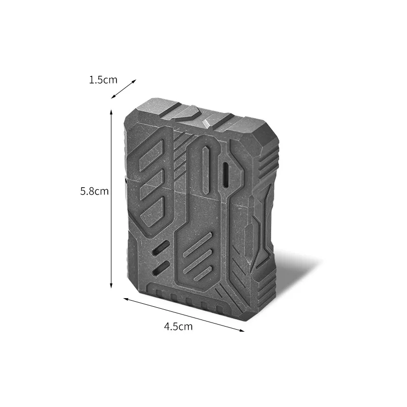 Mecha Titanium Lighter Shell EDC Portable Tool Boys Gift Outdoor Camping Survival Gear (No Mechanism)